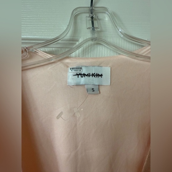 Yumi Kim Maternity Francine Soft Metallic Pink Wrap Midi Dress NWOT Small S - Picture 9 of 9